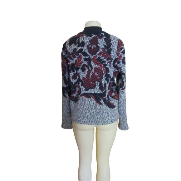 Tory Burch Floral Textured Knit Sweater Size Medium - Picture 6 of 7